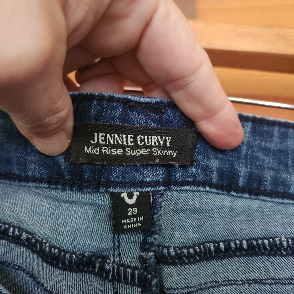 True Religion Jennie Curvy Mid Rise Super Skinny Stretch Jean Huld Wash Sz 29 - Picture 6 of 8